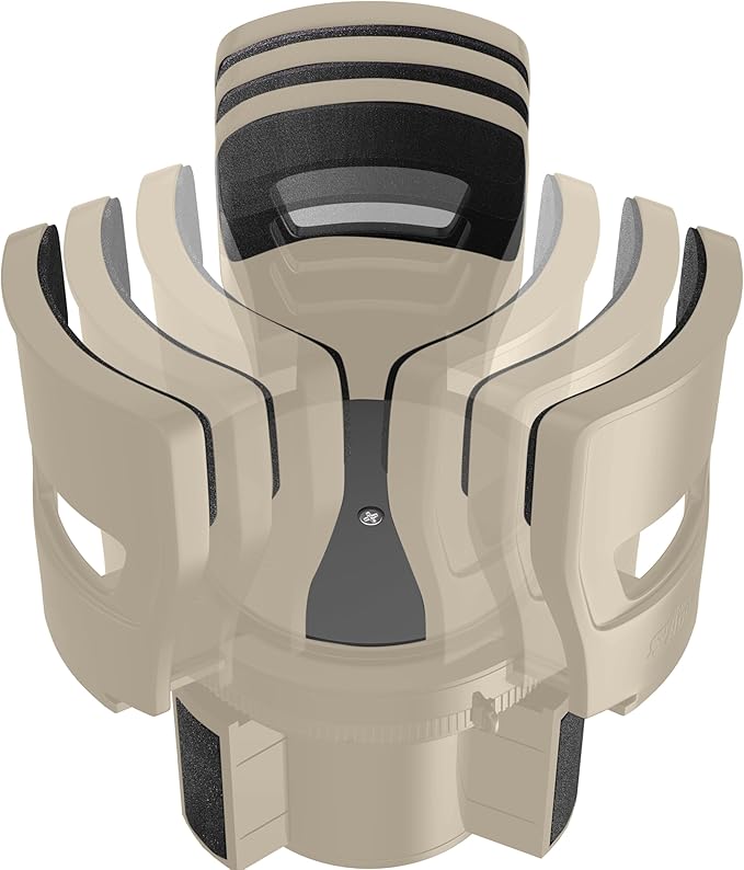 GORILLA GRIP Patent Pending Adjustable Car Cup Holder Expander, Keeps Water Bottle Secure, Expands to Fit 18 to 48 oz Large Bottles, Yeti, Owala, Stanley with Handle, Coffee Mug Insert for Cars, Tan