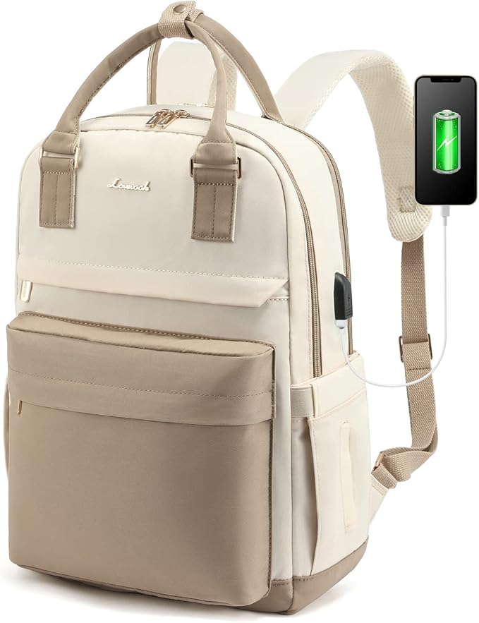 LOVEVOOK Laptop Backpack for Women 14 Inch Laptop Bag with USB Port, Fashion Waterproof Backpacks Teacher Nurse Stylish Travel Bags Vintage Daypacks for College Work
