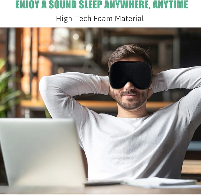 BeeVines Sleep Mask, 2 Pack 3D Contoured Sleeping Eye Masks for Lash Extensions, Night Molded Covers with Adjustable Strap, Eye Shade Cover Lashes Extension for Traveling Yoga Nap(Black & Grey)