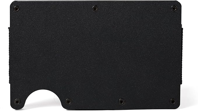 Minimalist Carbon Fiber Wallet for Men, Money Clip Cash Strap Wallet, RFID Blocking Metal Wallet Aluminum Card Holder,Front Pocket Wallet(Matte Black)