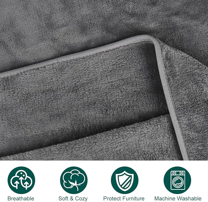 Onarway Dog Blanket Washable for Puppy: 4 Packs Dog Blankets 28”x20” - Fluffy Soft Small Throw for Cat Puppy Kitten Dogs - Fleece Pet Blankets for Bed Sofa Car and Indoor - Grey and Khaki