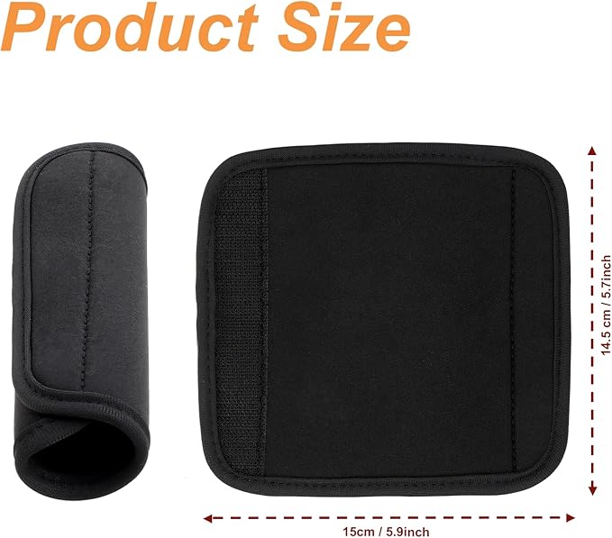 2 Pcs Luggage Handle Wraps for Suitcase Soft Luggage Handle Covers Comfort Luggage Handle Wrap Suitcase Handle Wraps for Comfortable Travel Accessories (Black)