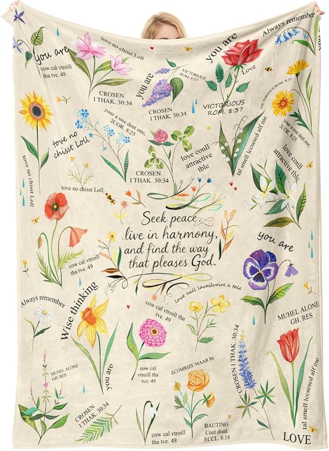 TEHALK Christian Gifts for Women Faith, Inspirational/Religious/Spiritual Gifts for Adults 40"x 50"