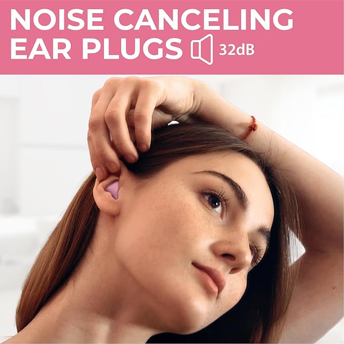 Peace&Quiet | PQ Silicone Ear Plugs for Sleeping - 15 Wax Earplugs for Sleep and Swimming, Soft Ear Covers for Sleeping, Wax Ear Plugs Noise Cancelling 32Db, Pink