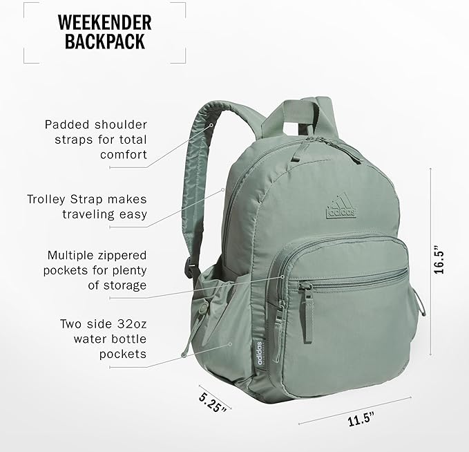 adidas Weekender Backpack – Compact Lightweight Everyday Bag, 19L