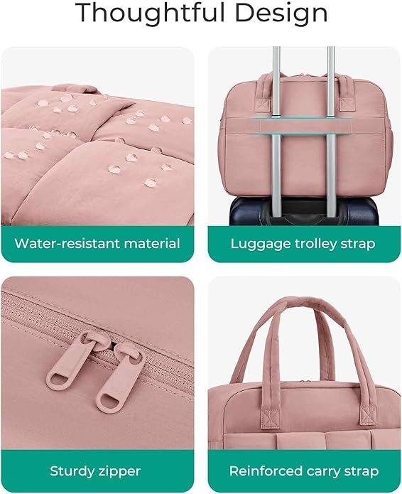 BAGSMART Gym Bag for Women, Personal Item Puffer Duffle Bag, Weekender Overnight Carry On Tote Handag for Travel