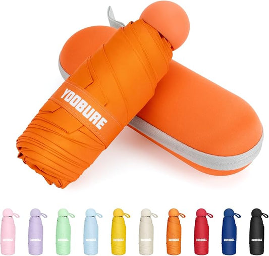 Yoobure Travel Umbrella Portable Compact Umbrellas, Pocket Mini for Purse, Umbrellas for UV Sun & Rain Small for Backpack, Umbrella with Case Folding for Kids Women