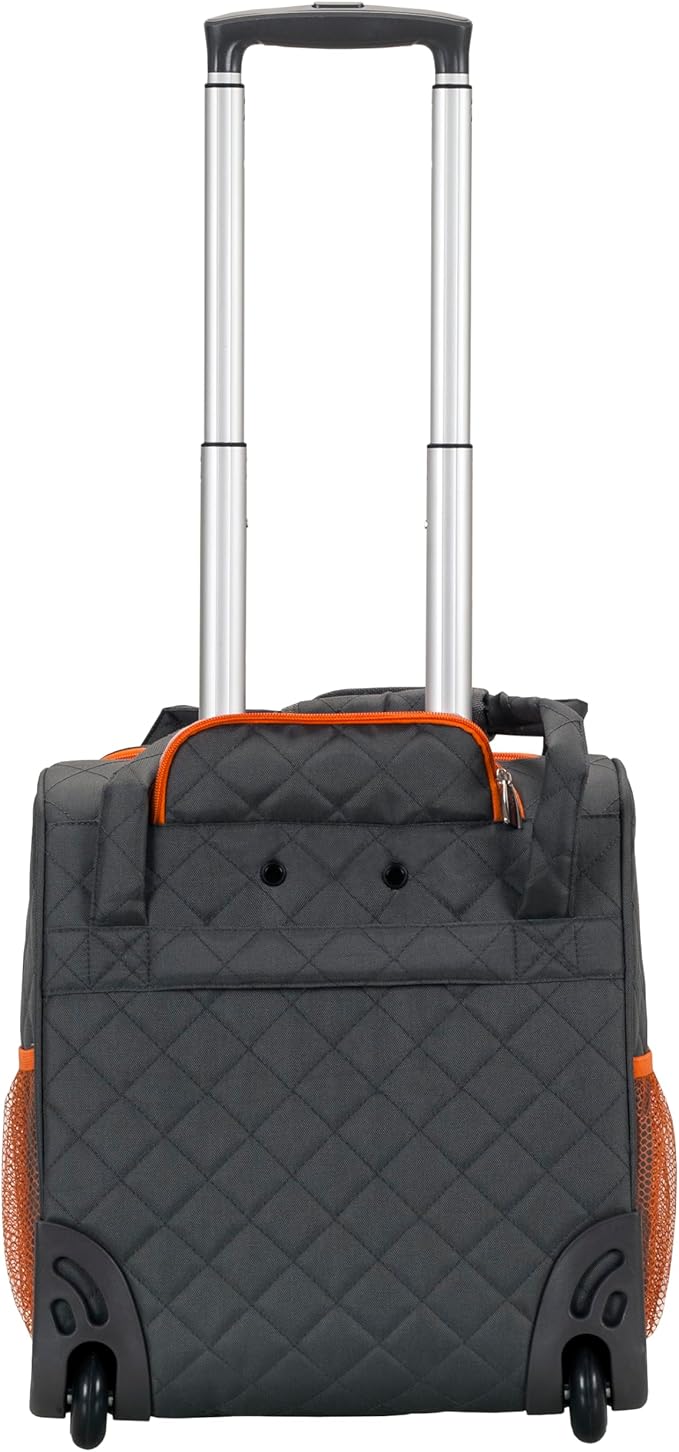 Rockland Melrose Upright Wheeled Underseater Carry-On Luggage, Charcoal