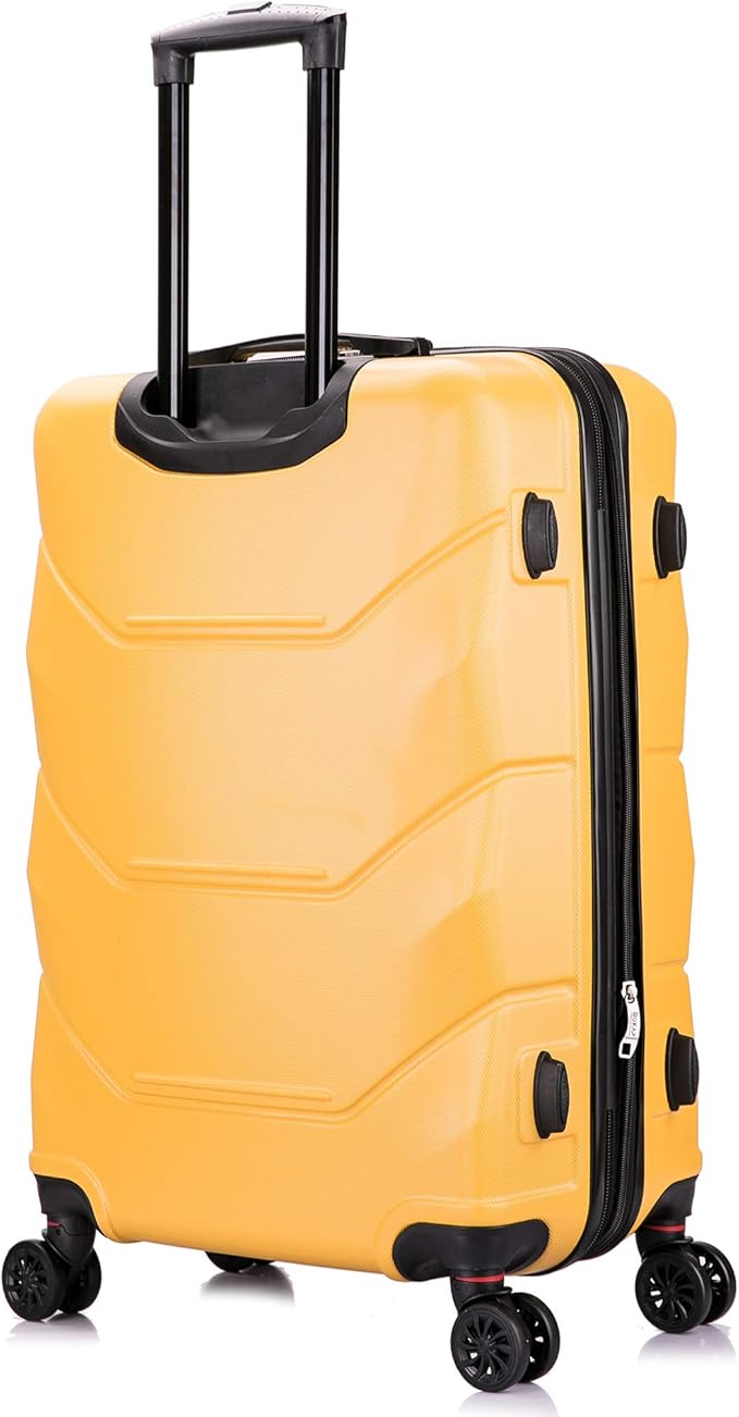 DUKAP ZONIX Luggage with Spinner Wheels | Durable Lightweight Hardside Suitcase, Spacious Travel Bag with Handle and Trolley | 26 Inch Medium Checked Luggage | Mustard