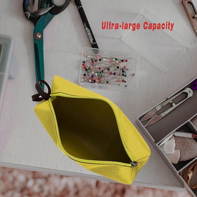 FASTECH 1-Pack Zipper Utility Tool Bag, Small Zipper Bags/Multi-purpose Tool Pouch Tote Bags Storage Organizer for Screwdrivers, Pliers, Nut Drivers Gifts to Men/Women. (Yellow)