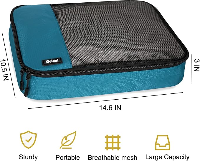 Packing Cubes for Travel Essentials,4 Set Packing Cubes for Suitcases,Lightweight Mesh Luggage Organizer Bag,Blue