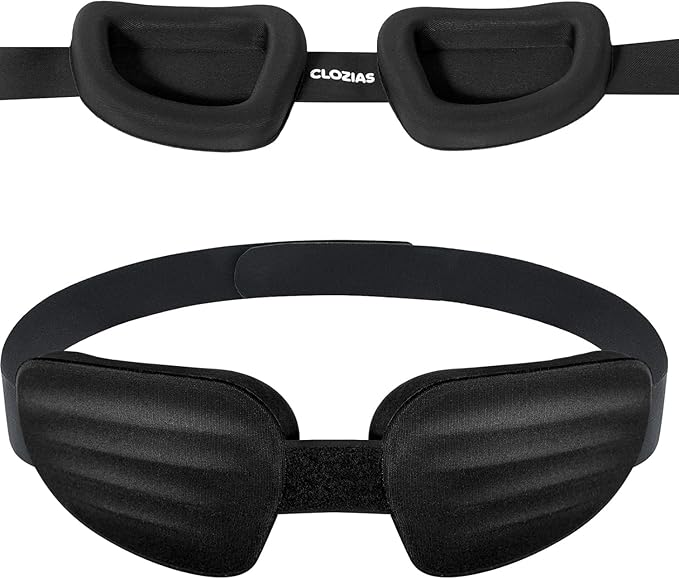 CLOZIA Sleep Mask for Men Women, Adjustable Sleeping Eye Mask, 100% Blocking Eye Masks for Sleep, Soft Comfortable for Travel & Shift Work,Black