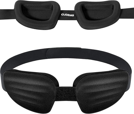 CLOZIA Sleep Mask for Men Women, Adjustable Sleeping Eye Mask, 100% Blocking Eye Masks for Sleep, Soft Comfortable for Travel & Shift Work,Black