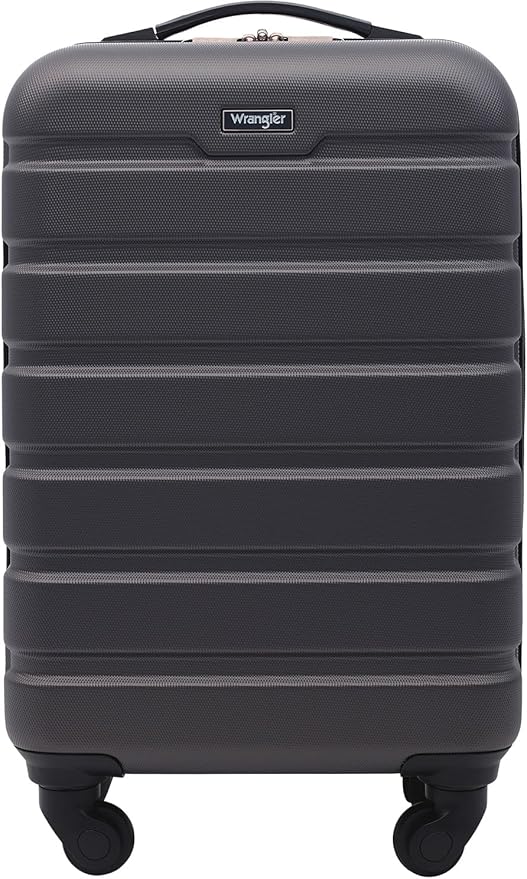 Wrangler 22" Hardside Spinner Carry-On Luggage, Charcoal