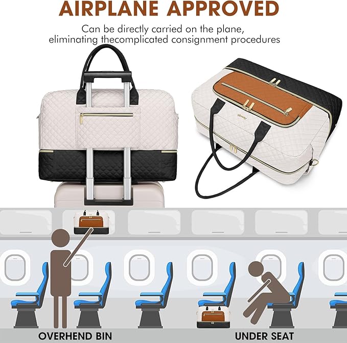 Travel Duffle Bag Weekender for Women - Carry-On Overnight Bag Personal Item Bag with Shoe Compartment & Wet Pocket Large Weekend Tote Bags with Toiletry Bag Hospital Bags for Labor and Delivery