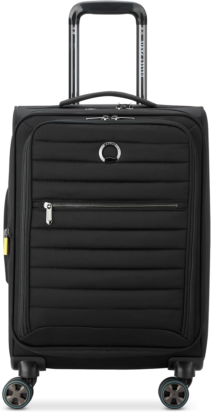 DELSEY PARIS Cruise 3.0 Softside Expandable Luggage with Spinner Wheels, Black, Carry On 20 Inch