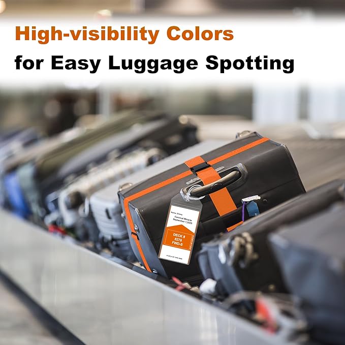 8 Pack Luggage Straps and Cruise Luggage Tags Set (4 Straps, 4 Wide Tags), Luggage Straps for Suitcases TSA Approved Suitcase Tags, Orange