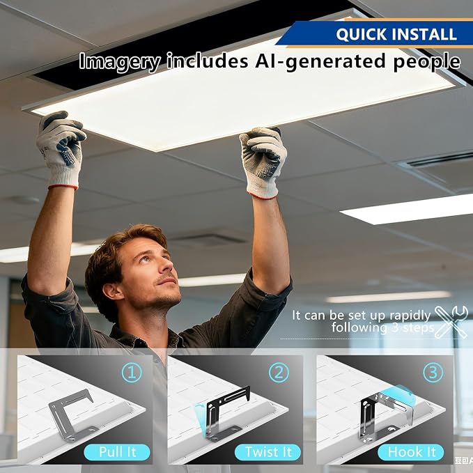 2x4 Backlit LED Panel Light,5 Wattage 25W/30W/35W/40W/50W-Up to 7500Lumens,4 CCT Tunable 3000K/3500K/4000K/5000K,ETL&DLC Certified for Office Commercial Drop Ceiling 2 Pack
