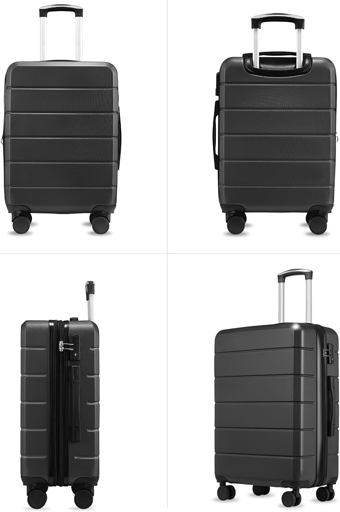 Carry On Luggage 22x14x9 Airline Approved, Expandable ABS Hardside Suitcase with Spinner Wheels & TSA Lock, Lightweight Travel Suitcase for Business (20 in, Blue)