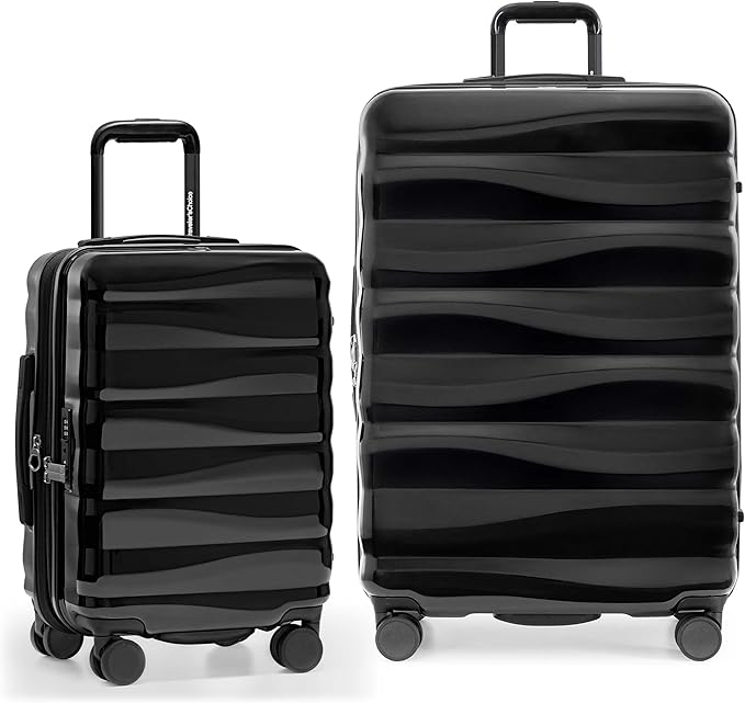 Traveler's Choice Edinburgh II Hardside Spinner Luggage, TSA Lock, Black, 2 Piece Set (21/29)