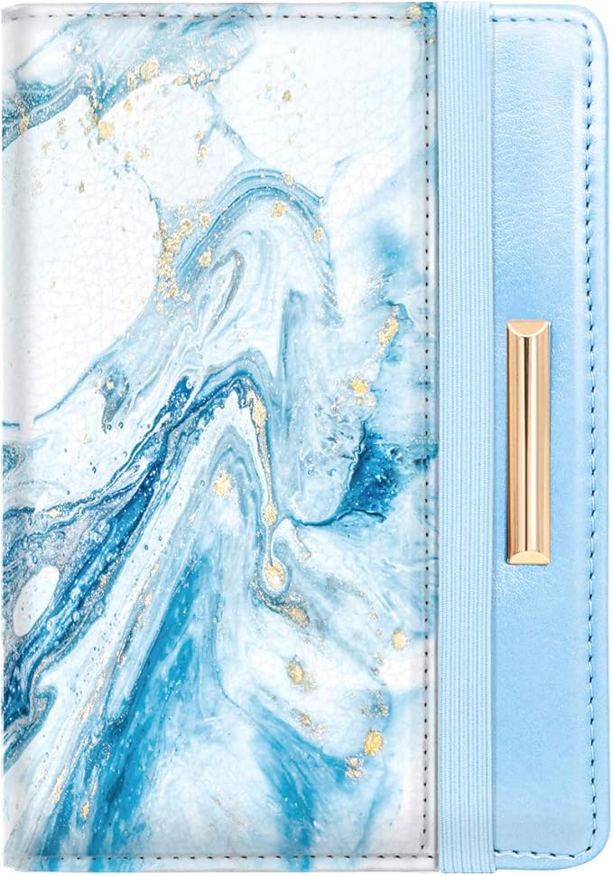 Passport Holder Cover,Traveling Passport Case Cute Passport Wallet for Women,Blue Marble