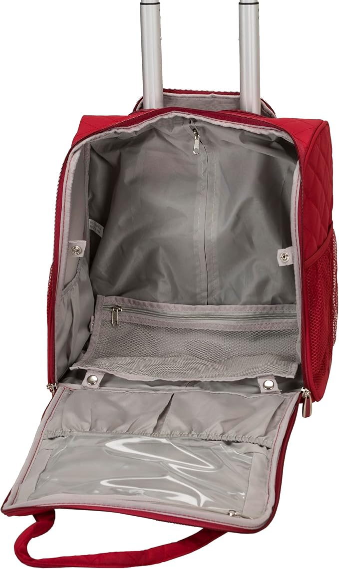 Rockland Melrose Upright Wheeled Underseater Luggage, Red, Carry-On 15-Inch