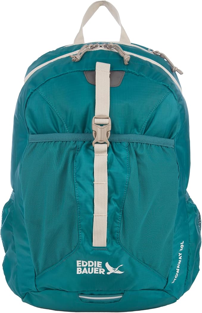 Eddie Bauer Stowaway Packable Backpack | Travel | Outdoor | Lightweight | Foldable | Durable | Ripstop Polyester | 30L - Deep Sea
