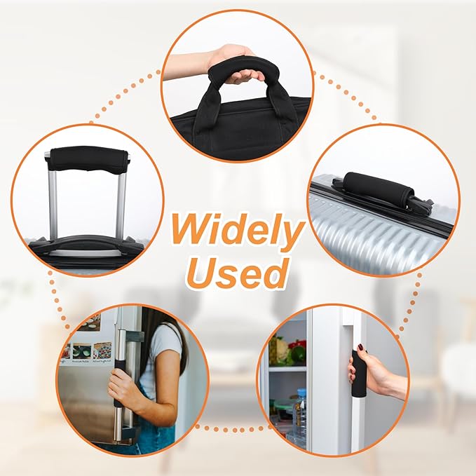 2 Pcs Luggage Handle Wraps for Suitcase Soft Luggage Handle Covers Comfort Luggage Handle Wrap Suitcase Handle Wraps for Comfortable Travel Accessories (Black)