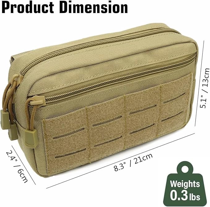 Tactical Molle Pouch, Multi-Purpose EDC Admin Pouch Utility Gadget Gear Backpack Military Waist Bag for Outdoor, Hunting, Traveling, Hiking