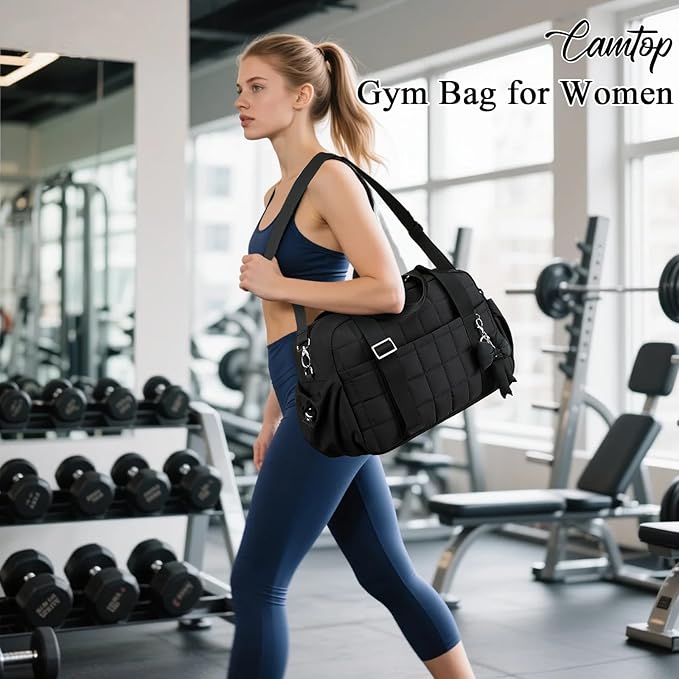 CAMTOP Gym Bag for Women, Lightweight Duffle Bag for Travel With Insulated Pocket and Wet Pocket, Small Carry On Bag for Dance Yoga Work