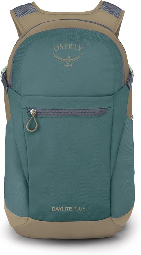 Osprey Daylite Plus Commuter Backpack - Lightweight, Everyday Pack with Laptop Sleeve and Water Bottle Pockets - Ideal for Campus, Work, and Travel with Versatile Storage, Cascade Blue/Latte Brown