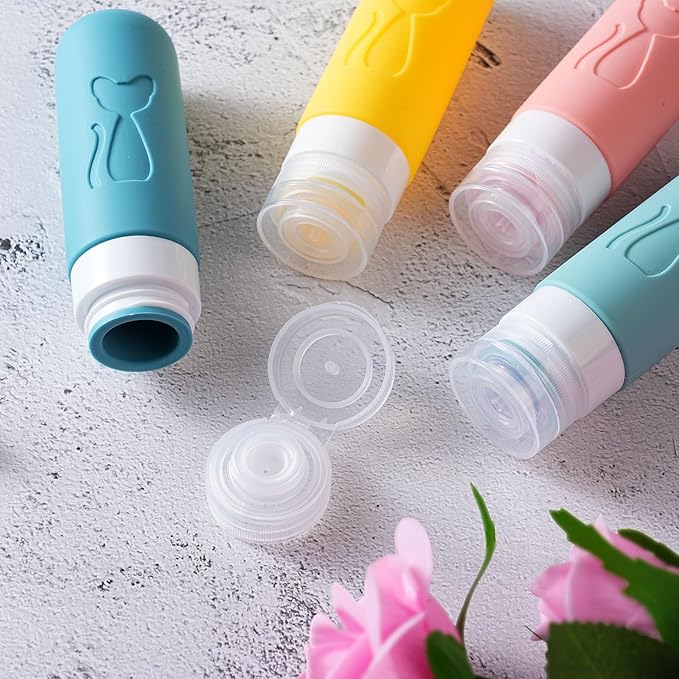 TSA Approved 3oz Leakproof Travel Bottles for Toiletries, Refillable Containers for Shampoo Conditioner Lotion Body Wash(Multicolored B)