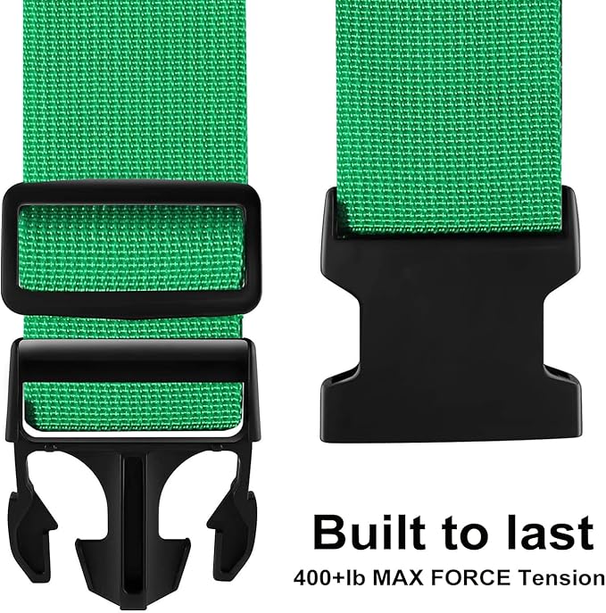 Luggage Straps for Suitcases TSA Approved-2 Pack Bright Personalized Luggage Belt Strap for Suitcase/Carry On Bag Luggage Accessories for Travel (Neon Green)