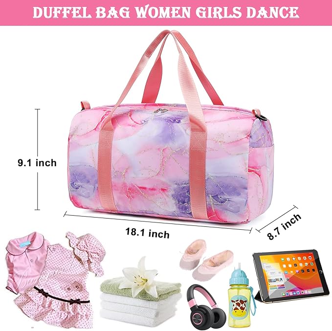 CAMTOP Duffel Overnight Bag Girls Women Dance Sport Gym Travel Tote Weekender Carry-On Bag(Tie Dye)
