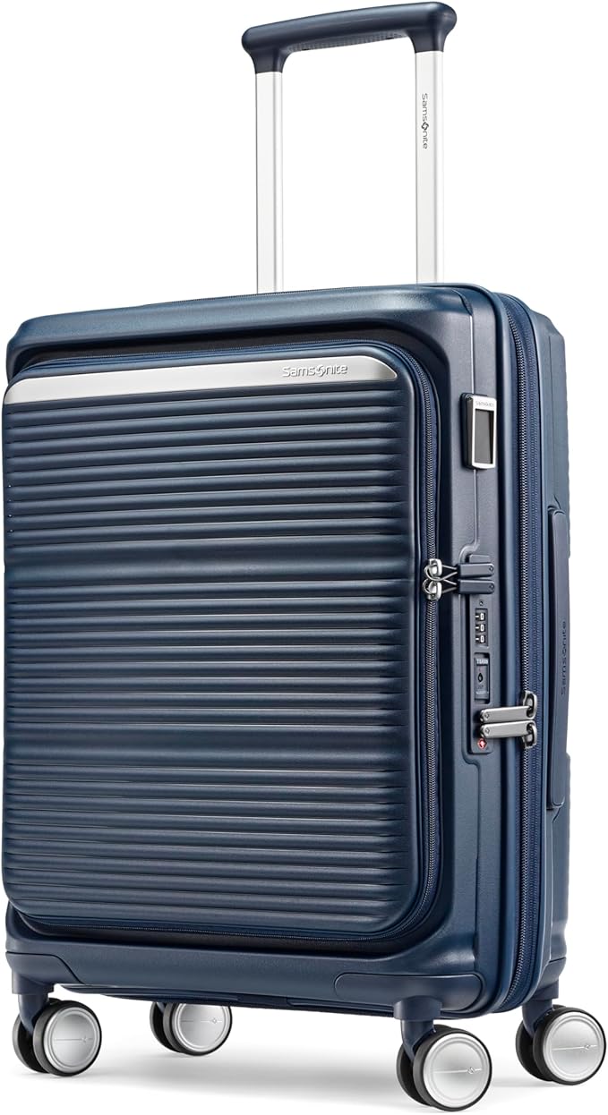 Samsonite Paralux Global Carry-On Luggage - Innovative Design - Quick Access Front Pocket - Dual Suspension Wheel Technology - TSA Lock - Expandable - Includes Removable Packing Cubes - Midnight Navy