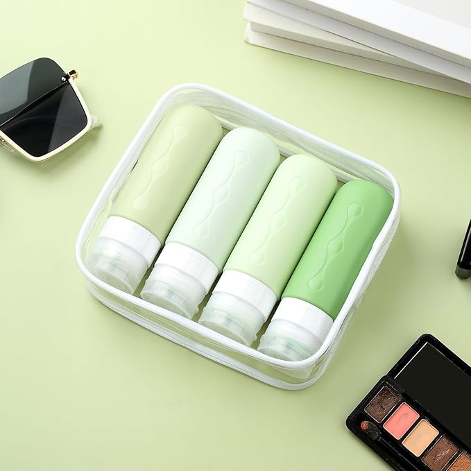 Gemice Travel Bottles for Toiletries, Tsa Approved, Travel Size Containers, BPA Free Leak Proof Tubs Refillable Liquid Accessories for Cometic Shampoo and Lotion Soap