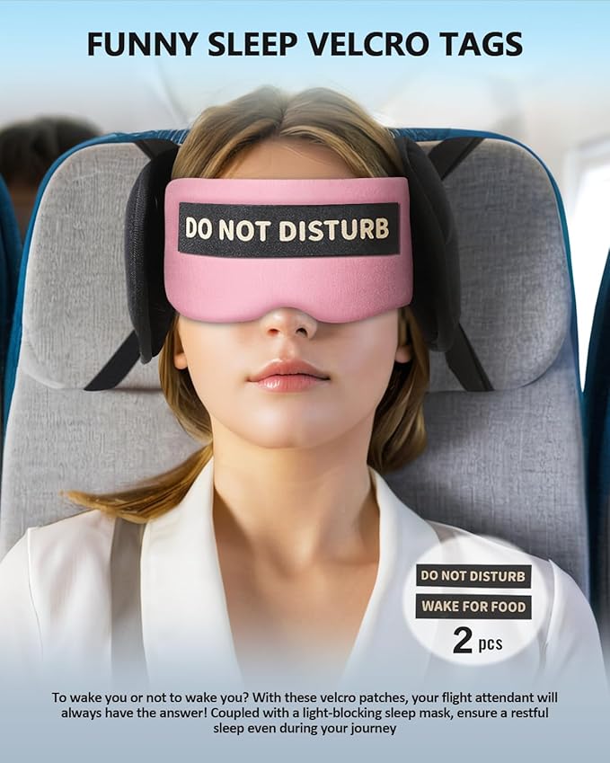 Travel Pillows for Airplanes, Airplane Pillow for Long Flights Sleeping with Eye Mask, 360° Support Plane Head Strap Compact Travel Essentials for Air Travel Sleep Neck Upright, Stop Bobblehead (Pink)