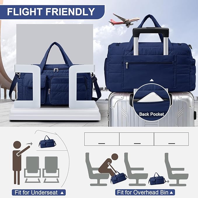 Small Gym Bag for Women, Travel Duffle Bag Carry On Weekender Bag with Shoe Compartment