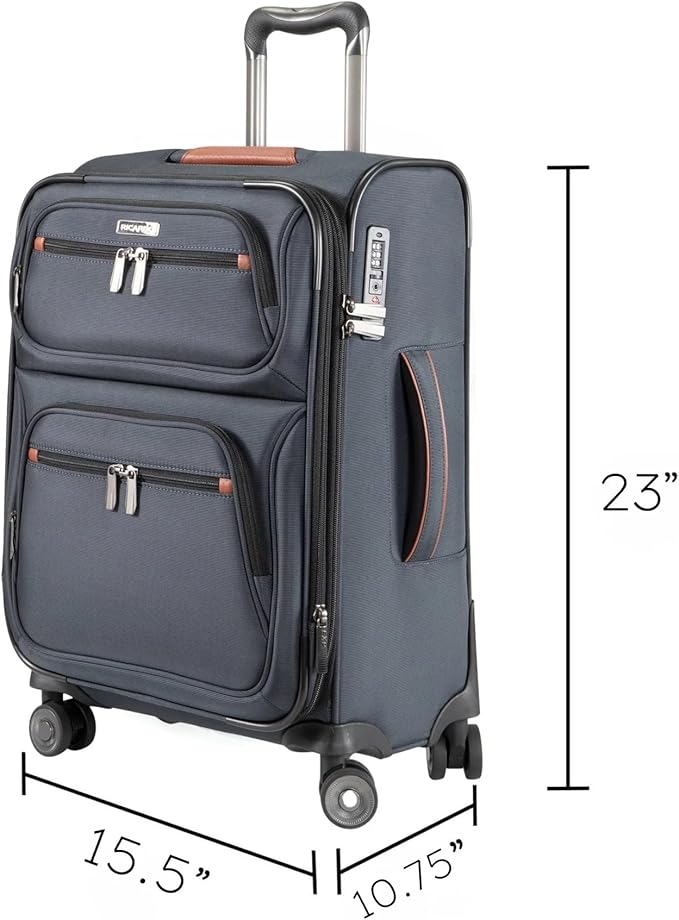 Ricardo Beverly Hills Montecito 3.0 Softside Luggage Collection – Expandable Suitcases with Wheels and TSA Lock. 21” Carry-on, Graphite