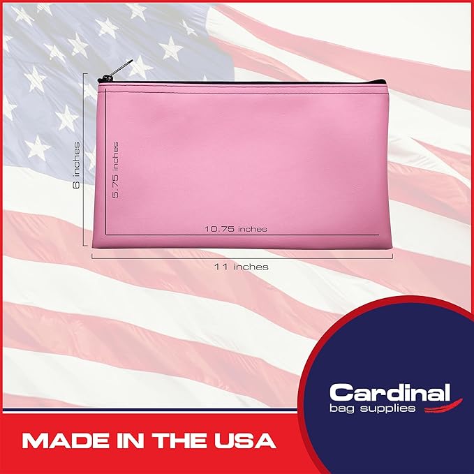 Multi-Purpose Zipper Bag, Reusable, Travel Pouch, Lightweight, Makeup Organizer, 11 x 6 Inch (Pink)