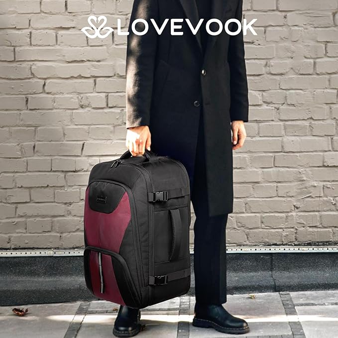 LOVEVOOK Travel Carry on Backpack for Men Women,Expandable 40L Extra Large Travel Laptop Backpack,Water Resistant Durable TSA Airline Approved Business College Carry on Bag Fit 17 Inch Computer,3 Pcs