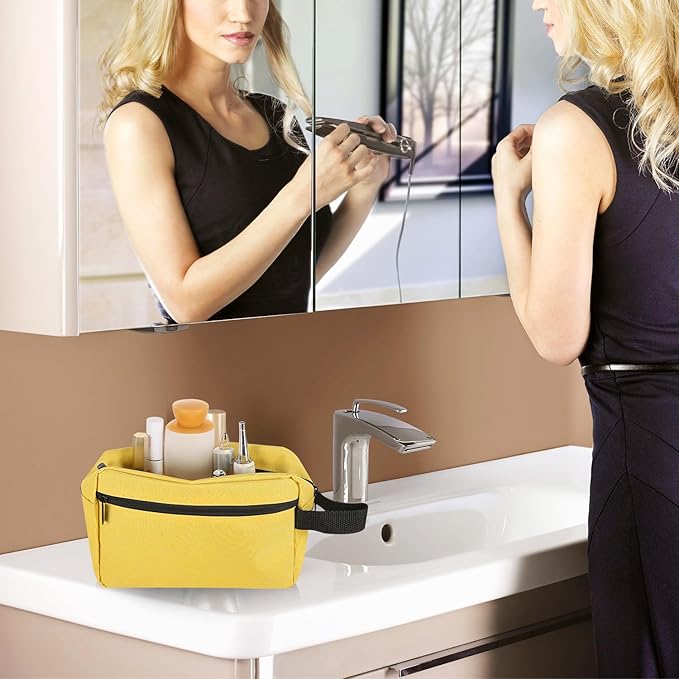 Travel Toiletry bag Toiletry bag for women men Hanging Cosmetic bag Travel accessories for Women Men (Yellow)