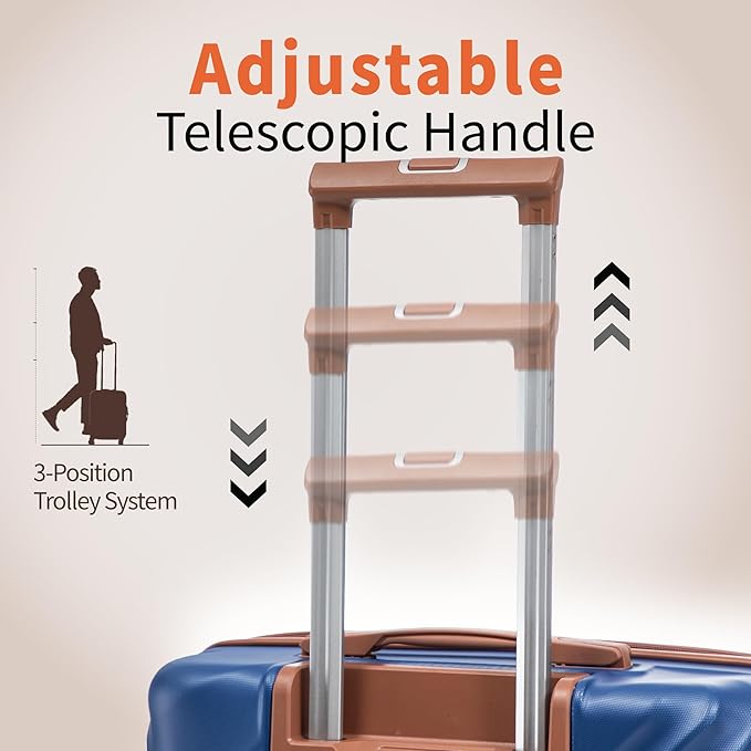 10 piece Luggage Set Expandable Suitcase 22x14x9 Airline Approved Carry on, ABS Hard Case Suitcases with Spinner Wheels,TSA Lock