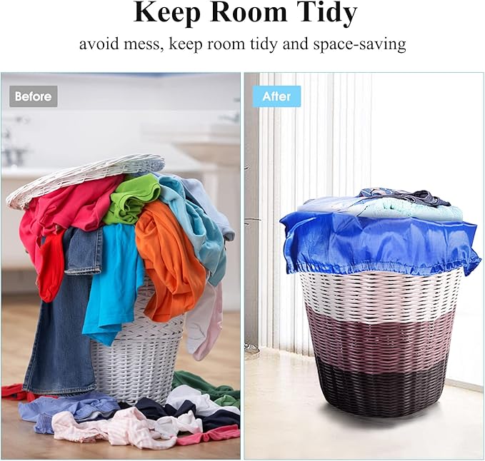 OTraki 2Pack Laundry Bag 28x45 inch Drawstring Laundry Basket Hamper Line Bag XXL Large Dirty Clothes Storage Travel Bag Machine Washable for Camp, Drying Do Not Exceed 176℉ Blue&Black