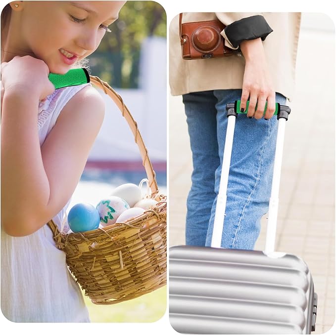 2 Pack Luggage Handle Wraps for Suitcase Bright Color Luggage Handle Covers Suitcase Tags identifiers Travel Accessories for Airplane/Flying (Green)