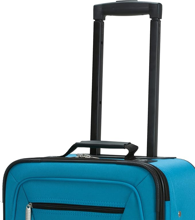 Rockland Journey Softside Upright Luggage Set,Expandable, Turquoise, 4-Piece (14/19/24/28)