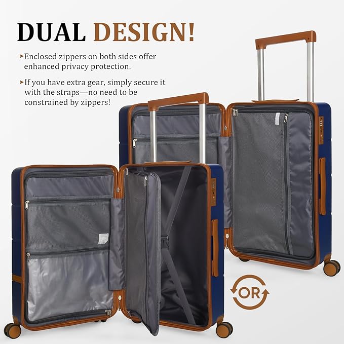 Luggage Sets, 2 Piece Suitcase set with wheels Tsa Lock 20/24 inchi Hardshell Waterproof Travel Suitcases luggage for Women/Men/Family（RBlue