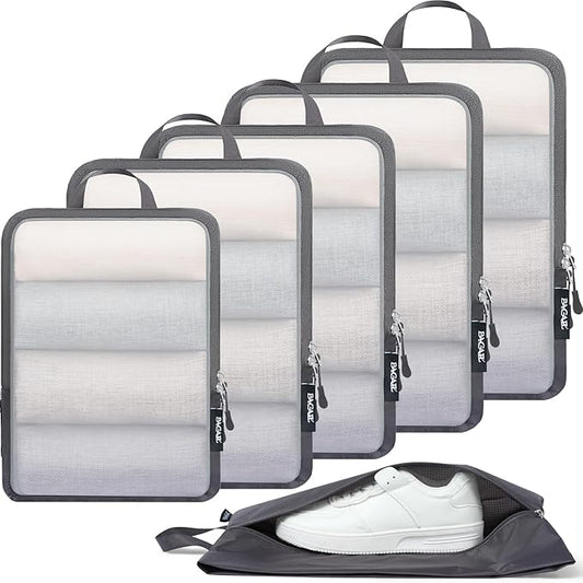 BAGAIL 6 Set Ultralight Compression Packing Cubes Packing Organizer for Travel Accessories Luggage Suitcase Backpack