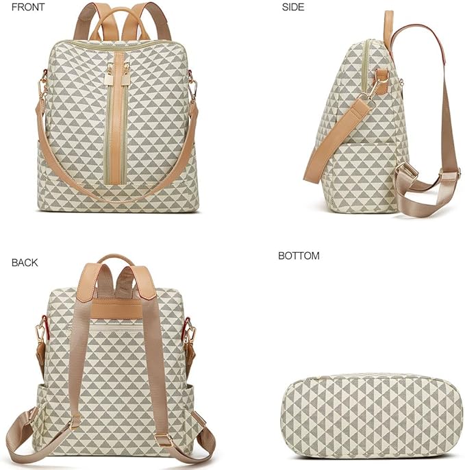 Makes Backpack Purse for Women PU Leather Travel Satchel Handbag Convertible Design Bag with Purse 2 Piece