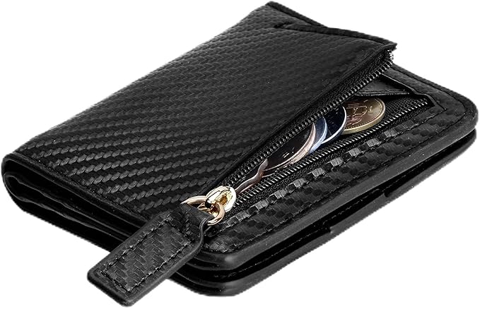 Toughergun Women’s Small Slim Leather Wallet with RFID Protection, Compact Bifold Mini Purse with Clear ID Window